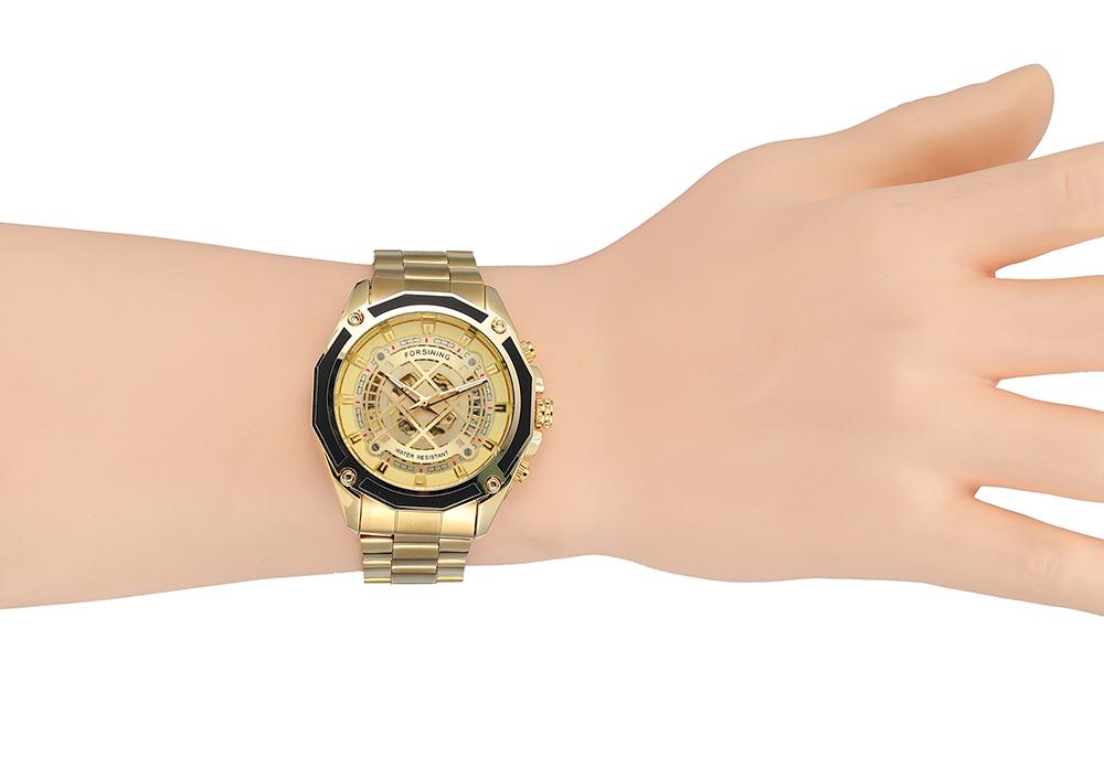 Đồng hồ nam Forsining A1030 Skeleton Luxury Watch thời trang - màu bạc