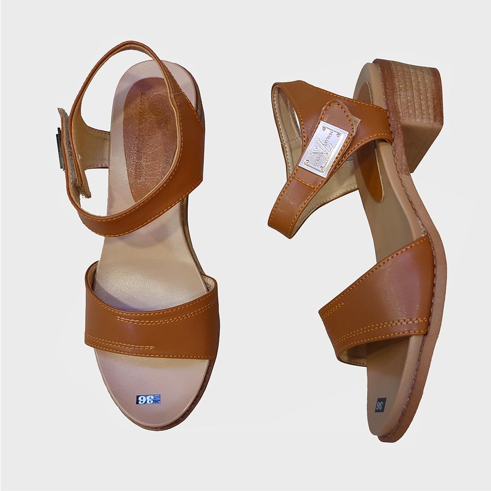 Giày Sandal Nữ Cao Gót TiTi ĐÔ Da Bò Thật Cao Cấp DNU2092a