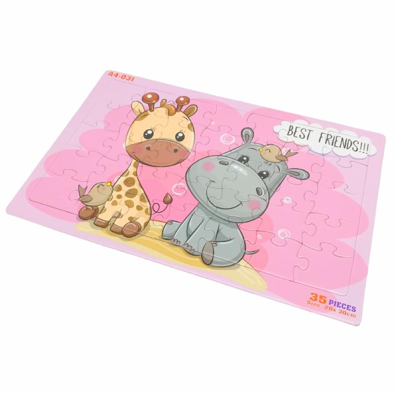 Bộ Xếp Hình Puzzle A4 - Minh Châu 35-031 (35 Mảnh Ghép) - Best Friends