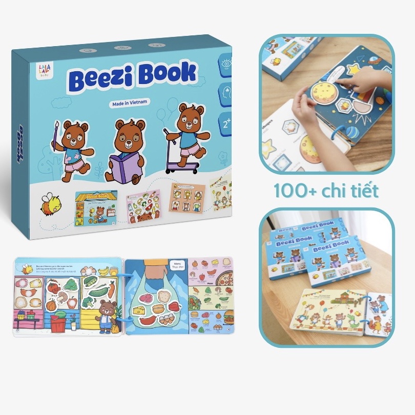 Học liệu bóc dán Busy Book cho bé Lalala Baby nhiều chủ đề đa dạng, song ngữ Anh Việt