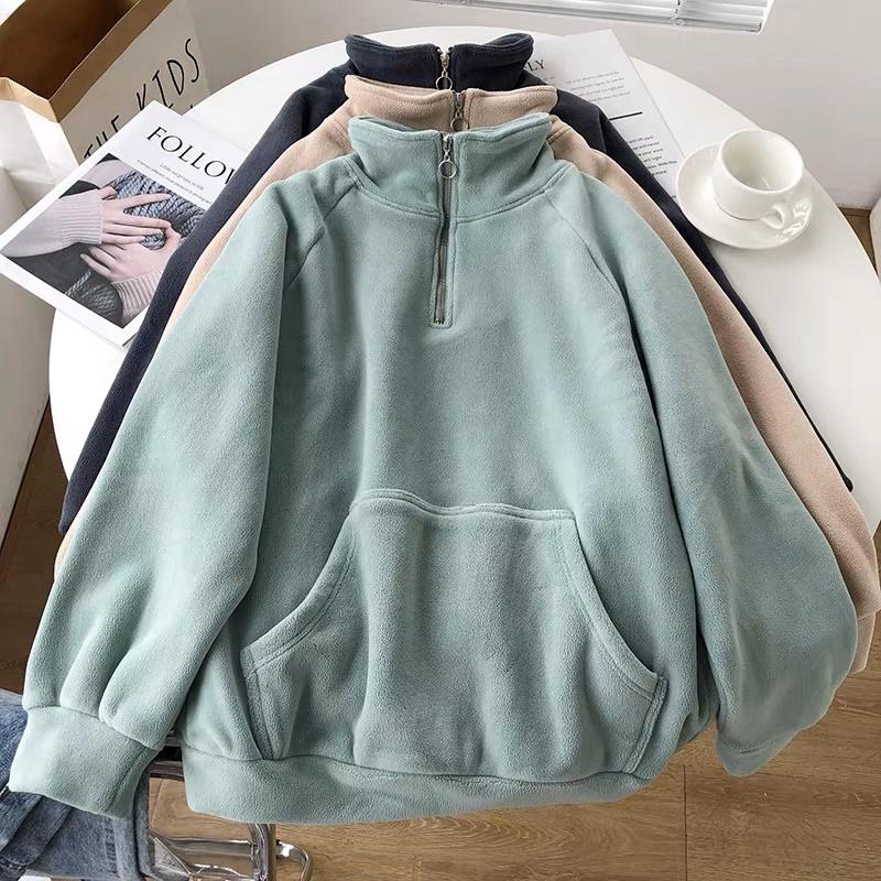 Oder - Áo Hoodie Trơn Basic Kéo Khóa