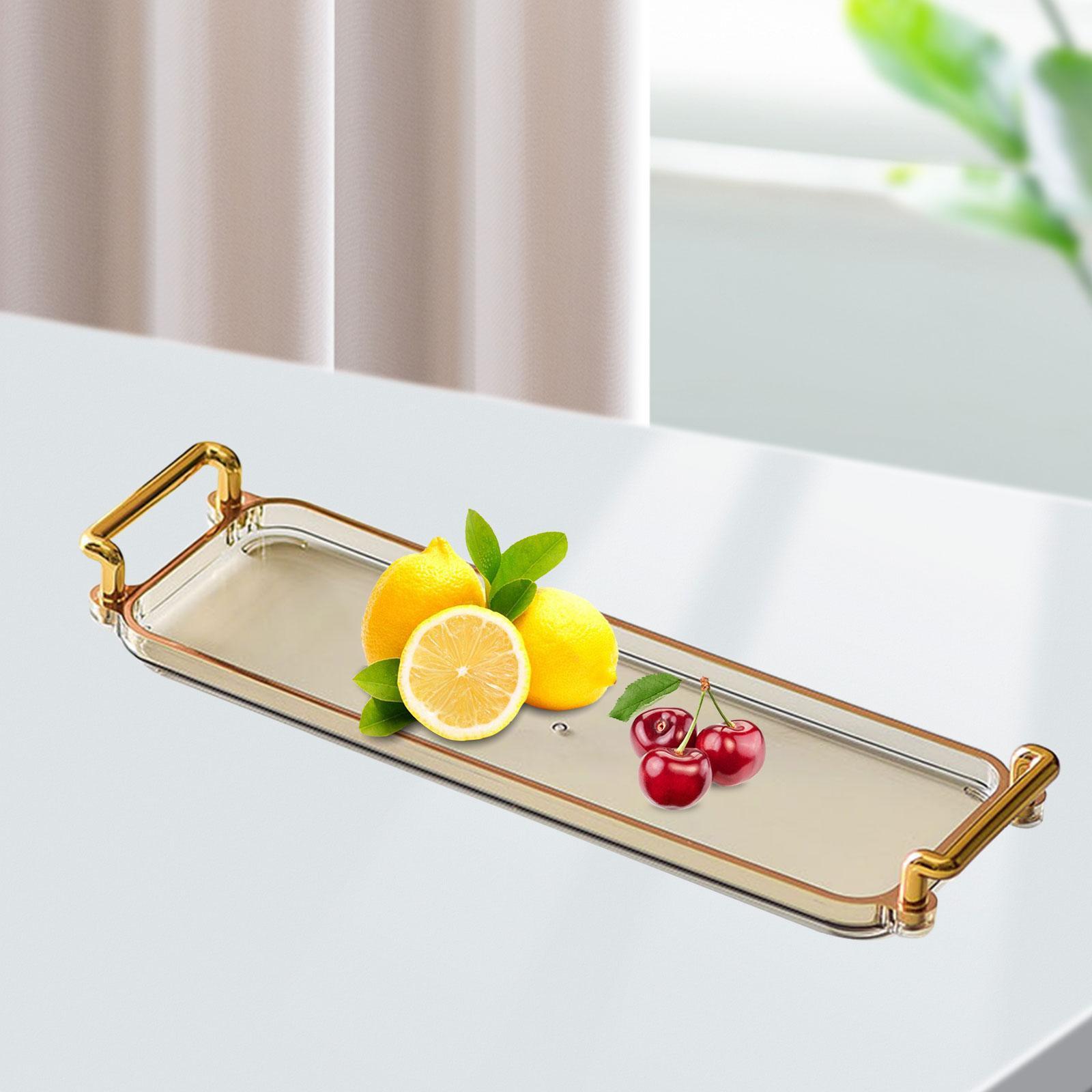 Nordic Serving Tray Decorative Tray with Handles Dessert Tray Multifunction Food Snack Tray Vanity Tray for Toilet Living Room Home Bathroom