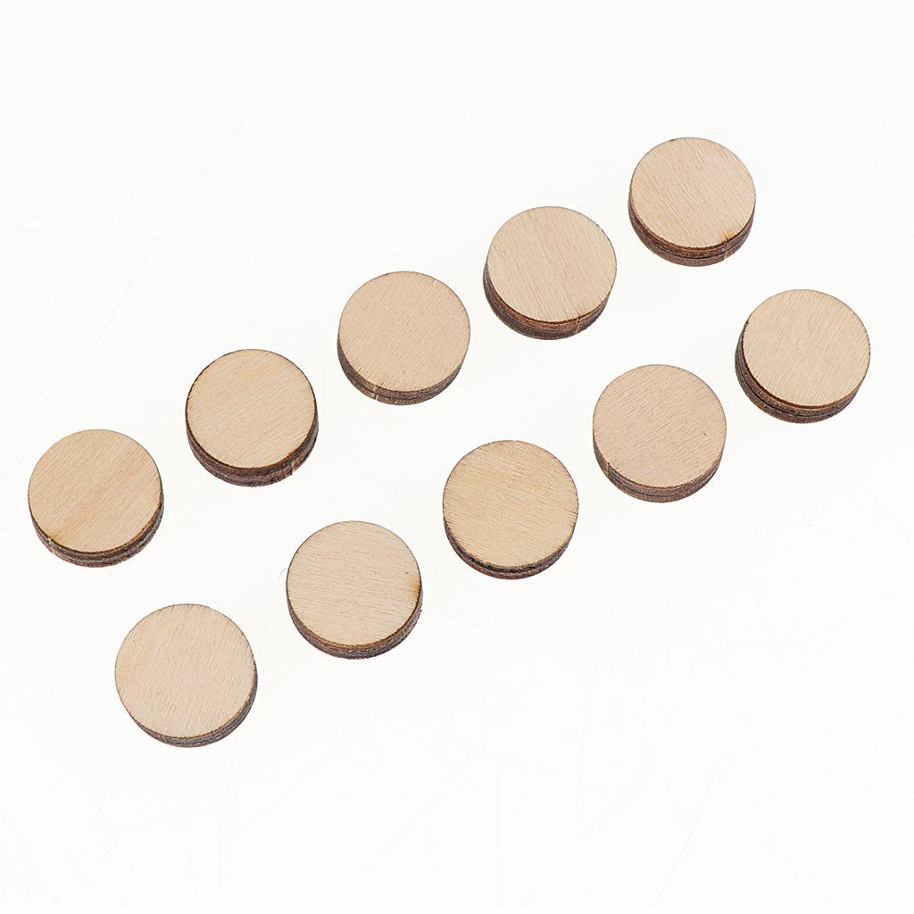 100 Pieces Mini Round Unfinished Wood Embellishments For Art DIY Crafts 16mm