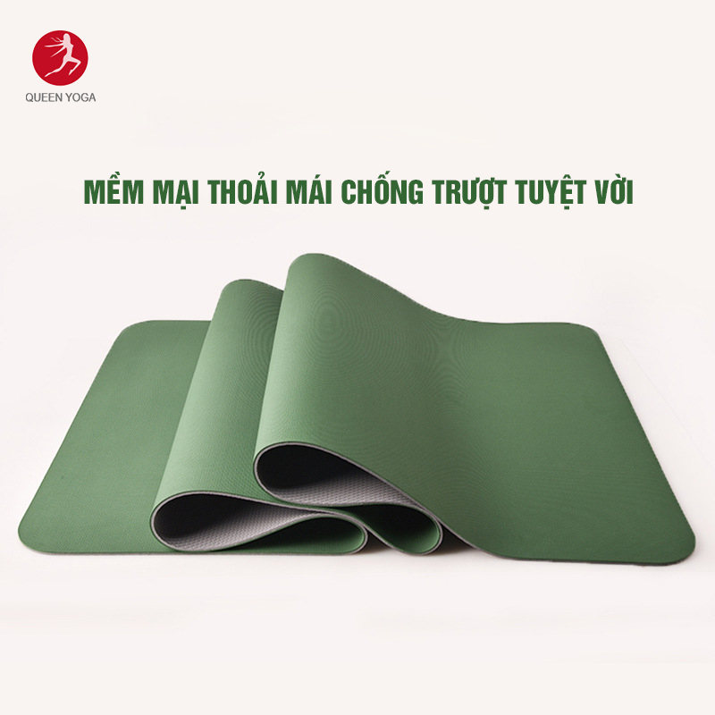 Thảm Tập Yoga SBS Chống Trượt Không Mùi An Toàn Tuyệt Đối Dày 4mm Màu Xanh