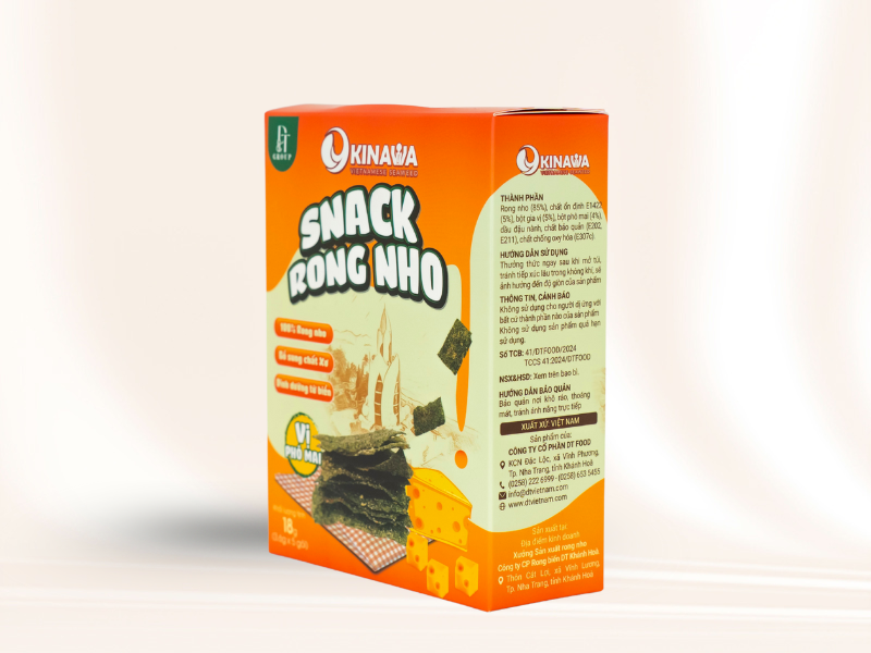 Snack rong nho dinh dưỡng Okinawa - Vị phô mai - Hộp 18gr