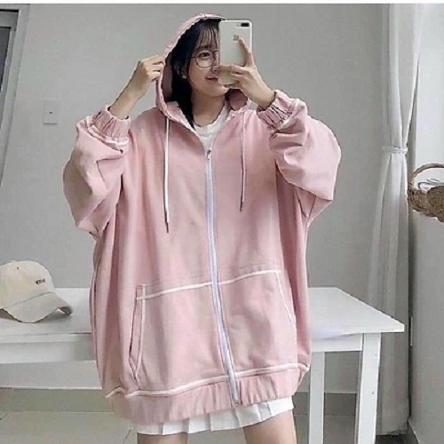 Áo Khoác Nữ Có Mũ Nón 2 Lớp Chạy Viền Sọc - Hoodie Thun Nỉ Tay Dài Unisex Hàn Quốc Đẹp - Chống Nắng Và Lạnh Tốt
