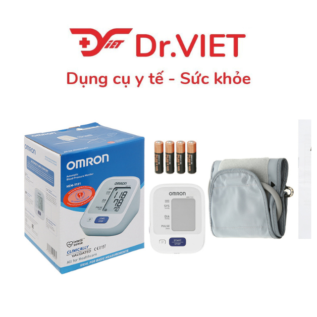 Máy đo huyết áp bắp tay điện tử Omron HEM-7121 Chính hãng- đo huyết áp,báo nhịp tim bất thường,kết quả chính xác nhanh chóng