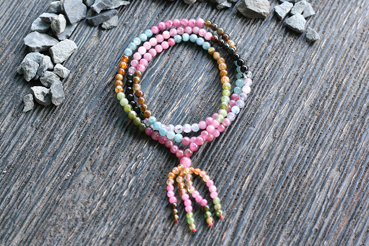Vòng Chuỗi Tourmaline Đa Sắc 4mm Brazil Ngọc Quý Gemstones GA20