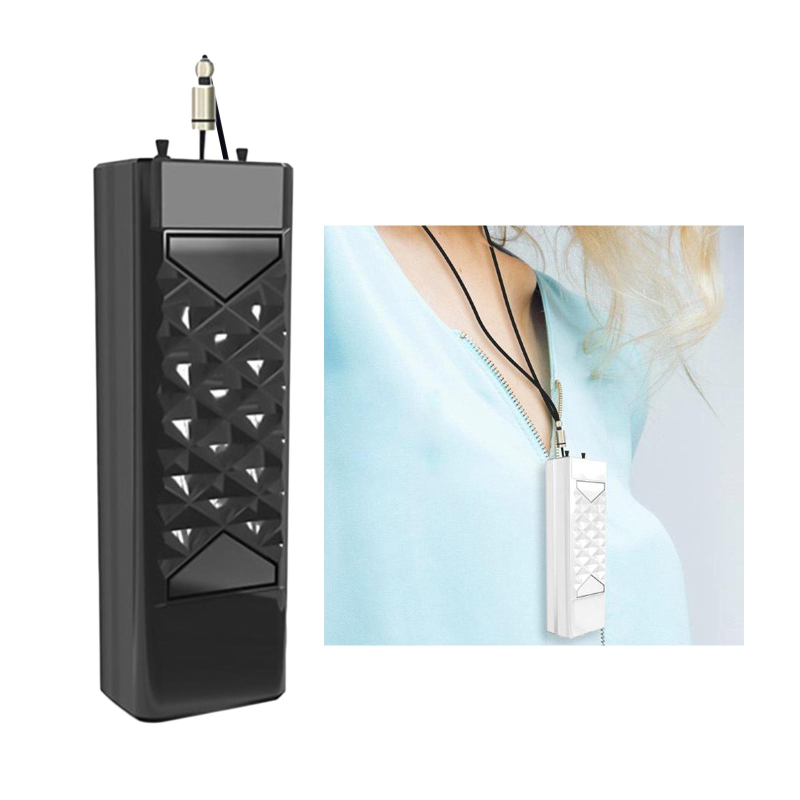 Air Purifier Ion Generator Necklace Wearable USB Smoke Remove Car Black