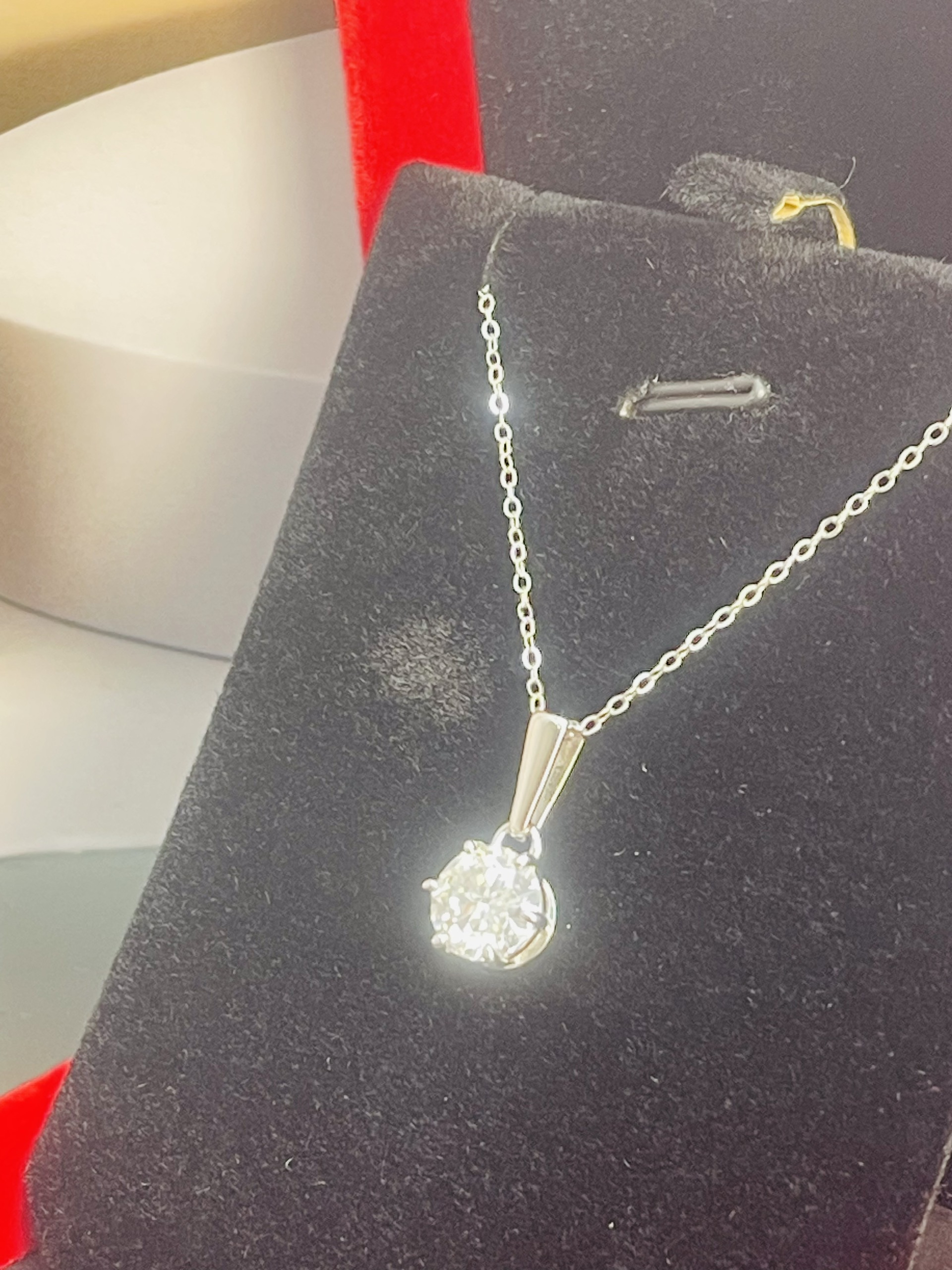 Dây chuyền Moissanite 2ct Kim Cương nhân tạo và Bạc 925 xi Bạch Kim N2928