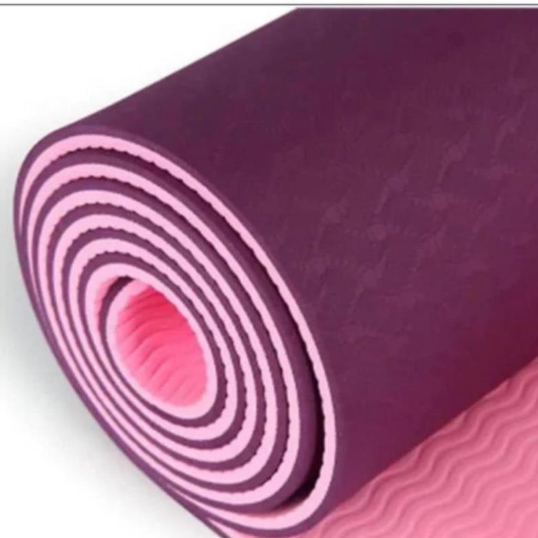Thảm Tập YOGA Chống Trượt Loại Dày 6MM, Thảm Tập GYM Tại Nhà Tập Thể Dục Chất Liệu TPE 2 Lớp Chống Trơn Tuyệt Đối