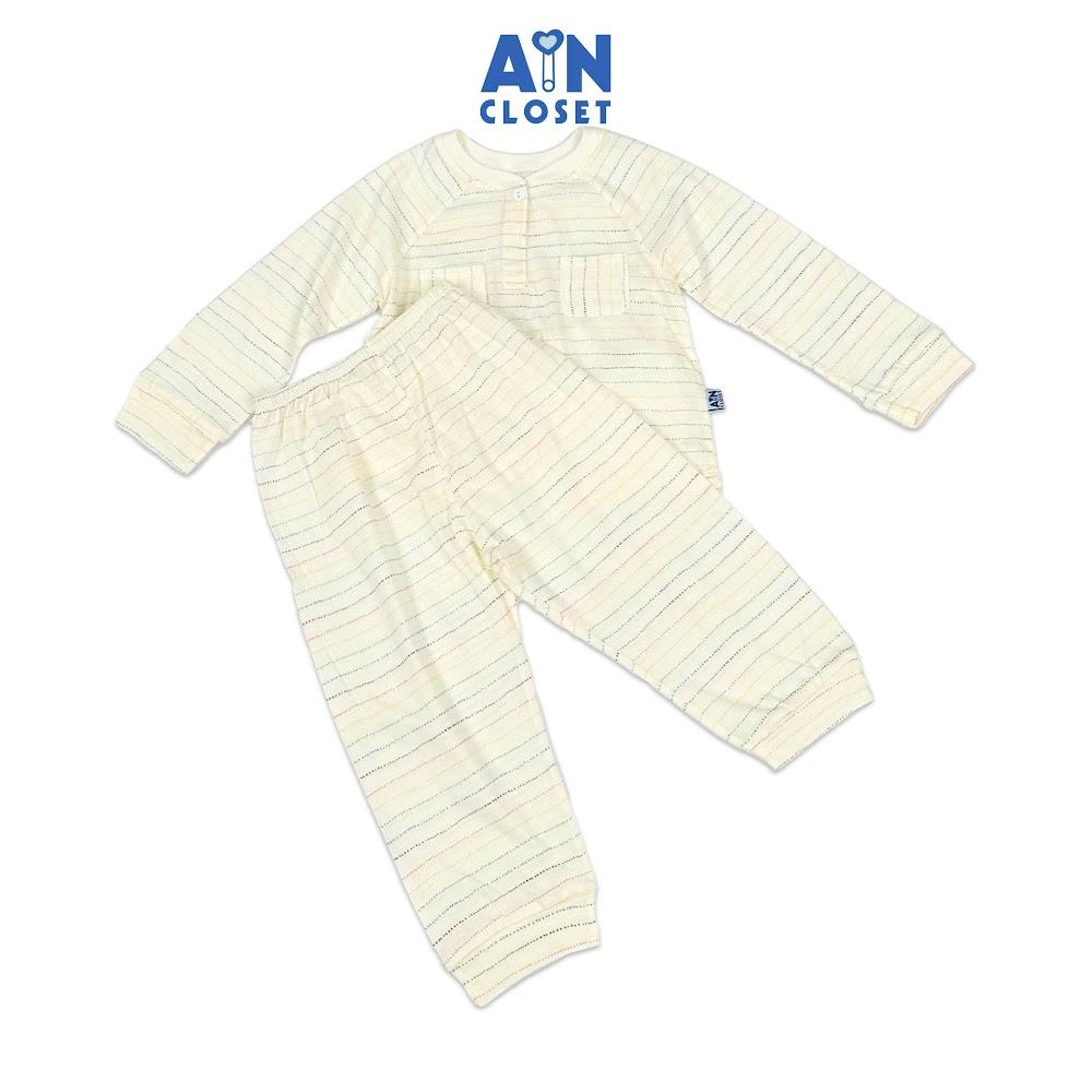 Bộ quần áo Dài bé trai họa tiết Nhí Trắng thun cotton - AICDBT0RRIV2 - AIN Closet