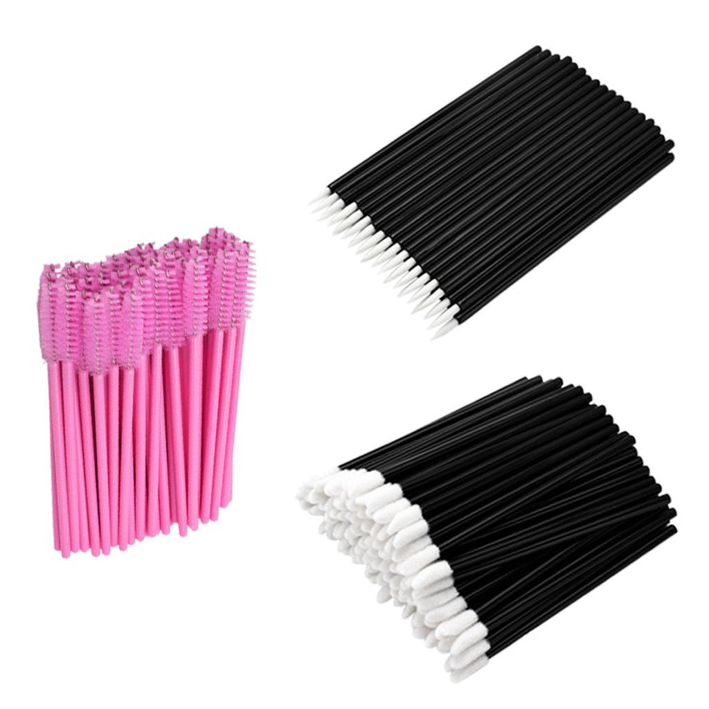 Disposable Applicator for Make Up Wands Mascara for Lips Eyeliner - Pink, as