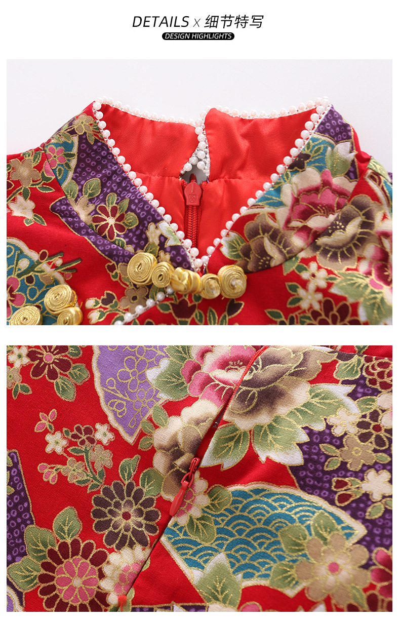 Đầm váy công chúa cổ trang hanfu sườn xám cho bé gái diện lễ tết năm mới đẹp size 100-160 hàng Quảng Châu