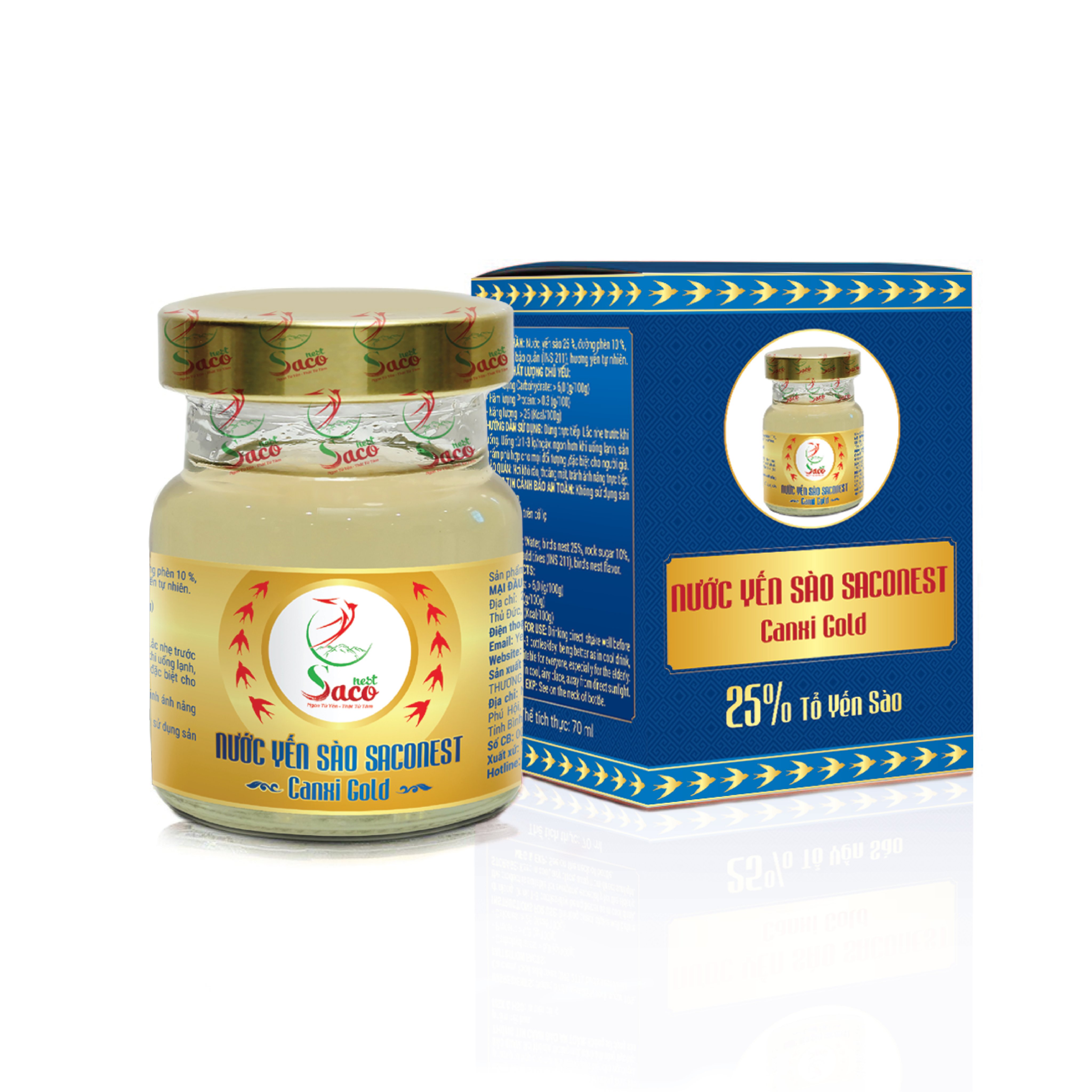 25% Yến Sào - Nước Yến Sào Saconest Canxi 25% Yến Sào - Hộp 1 lọ , Lọ 70ml - 60 Hộp/thùng - Bổ Dưỡng Xương Chắc Khỏe Từ Nguồn Yến Khánh Hòa - Tốt cho Tim Mạch - Hồi Phục Sức Khỏe - Tốt cho Xương Khớp, Giúp ăn ngon, hỗ trợ hệ tiêu hóa