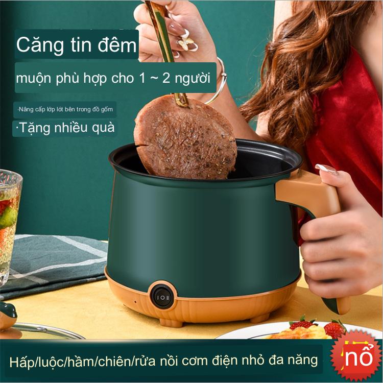 Nồi Lẩu Mini 2 Tầng - Nồi Điện Đa Năng Tặng Kèm Khay Hấp Cao Cấp 1.8Lít - Ca Nấu Mì Mini Đa Năng - Hàng Nhập Khẩu