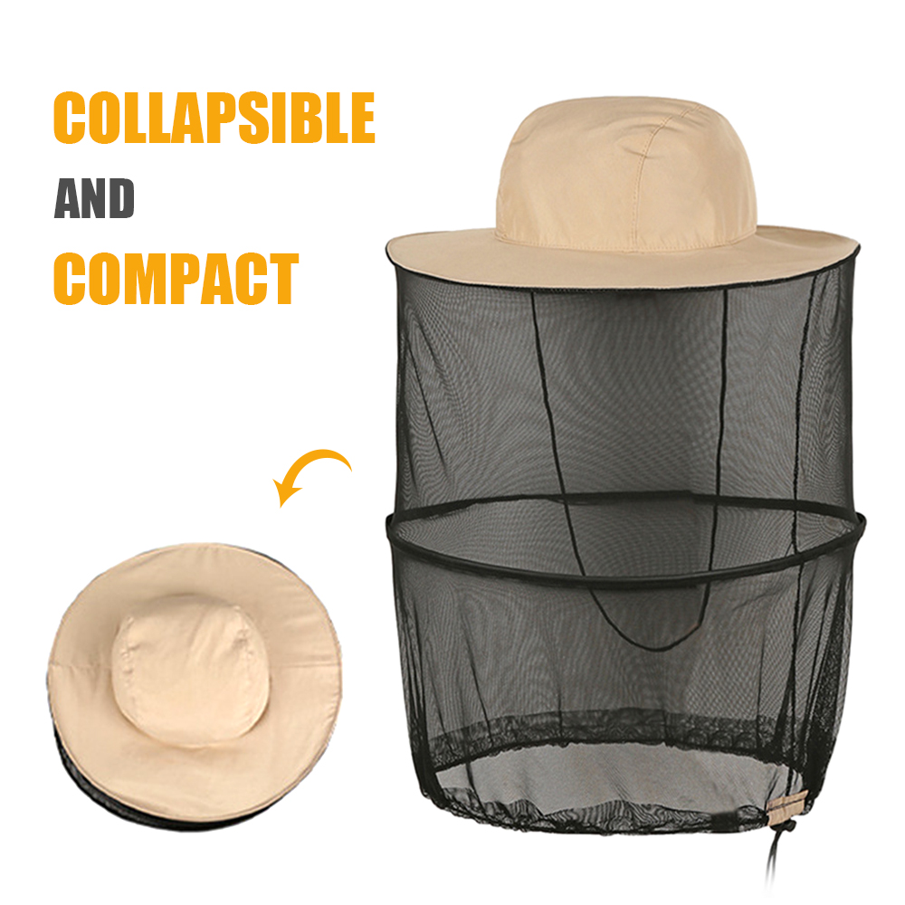 Mũ rộng vành chống nắng có thể gập lại Lưới lưới mịn giúp thoáng khí và tầm nhìn tốt cải thiện khả năng bảo vệ khỏi côn trùng