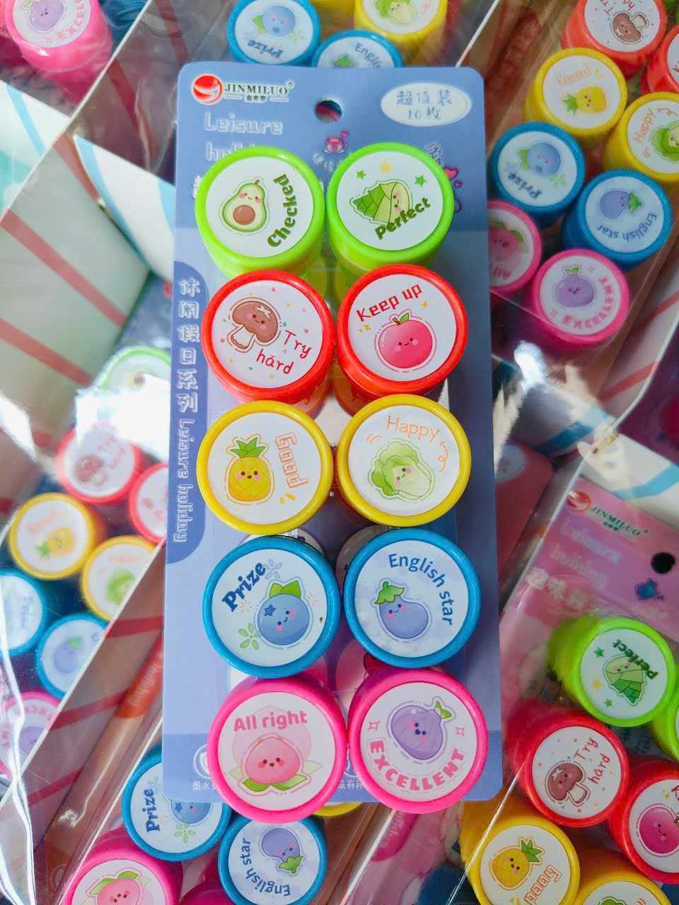 Vỉ 10 đồ chơi in hình mặt cười cho bé
