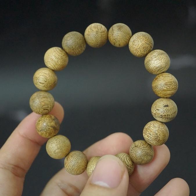 Vòng gỗ Trầm Hương tự nhiên - Trầm Tốc hạt tròn 12 ly siêu sang - cho tay cỡ Trung