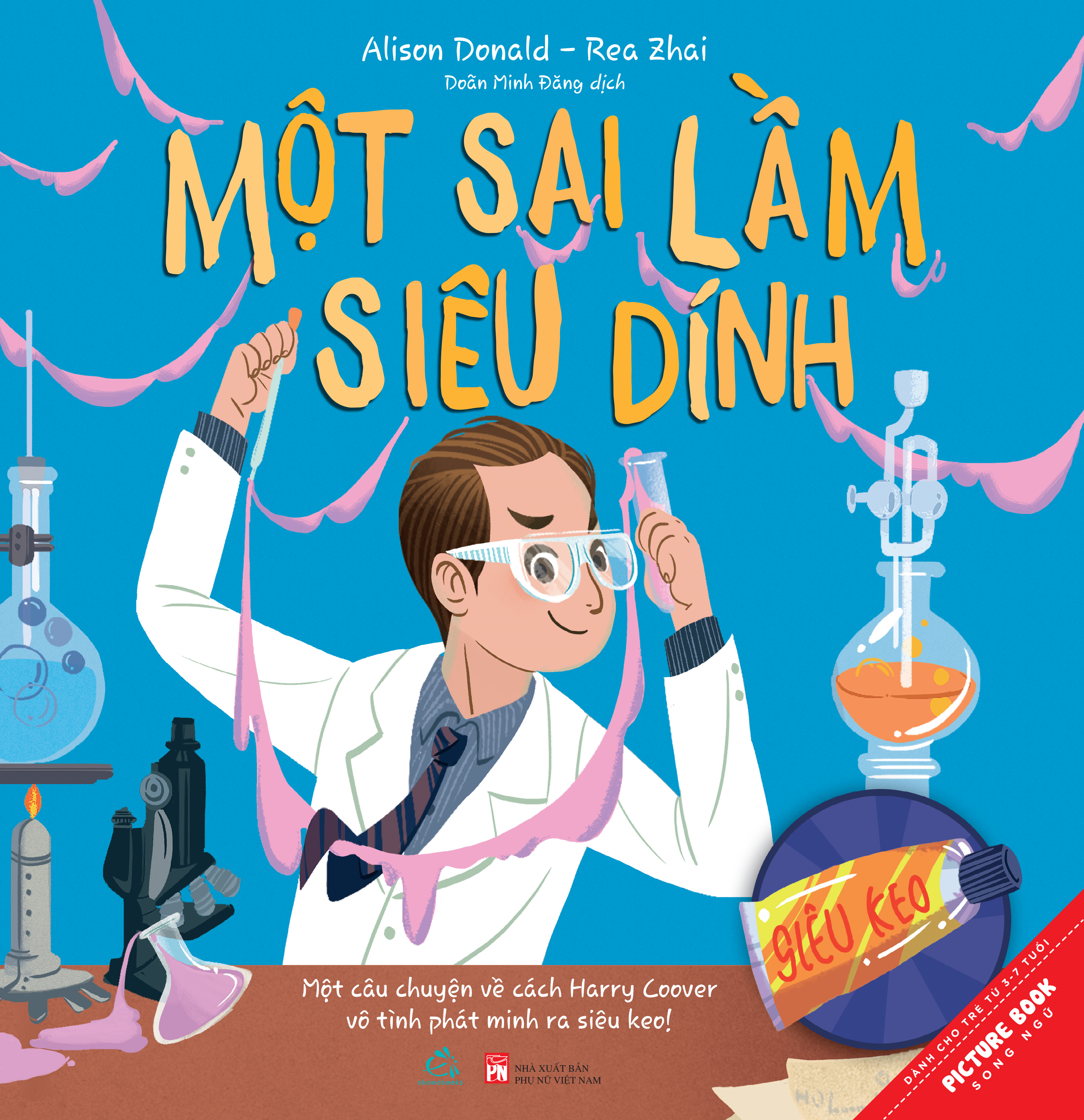 Sách tranh song ngữ Một sai lầm siêu dính - ehomebooks