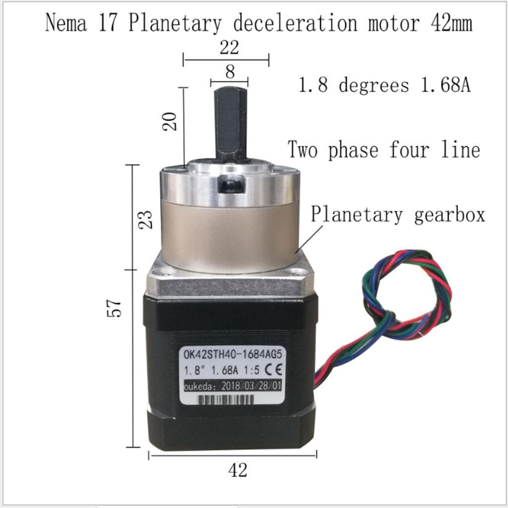 Nema17 Planetary Gear Box Stepper Motor Reduction Ratio1:5.18 for 3D Printer