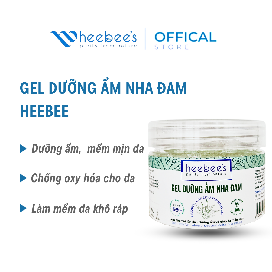 Gel Dưỡng Ẩm Nha Đam Heebee 300gr - Làm dịu, dưỡng ẩm, mềm mịn da