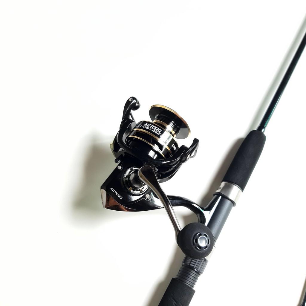 Combo bộ cần câu 2 khúc 2m7 siêu bạo lực , máy câu AC 7000 - tặng kèm cước và phụ kiện.