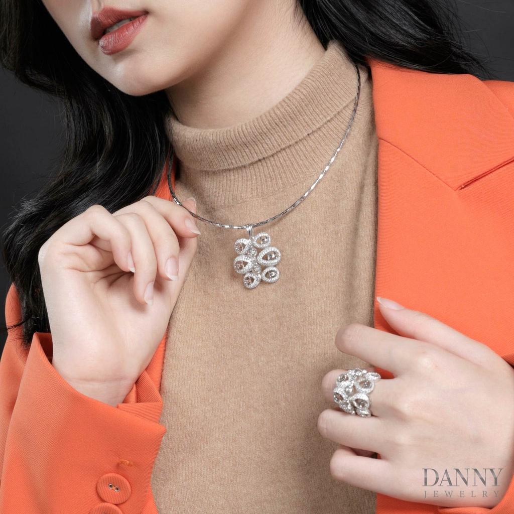 Mặt Dây Chuyền Nữ Bạc 925 Danny Jewelry Xi Bạch Kim Đính Đá CZ DI4GZ013