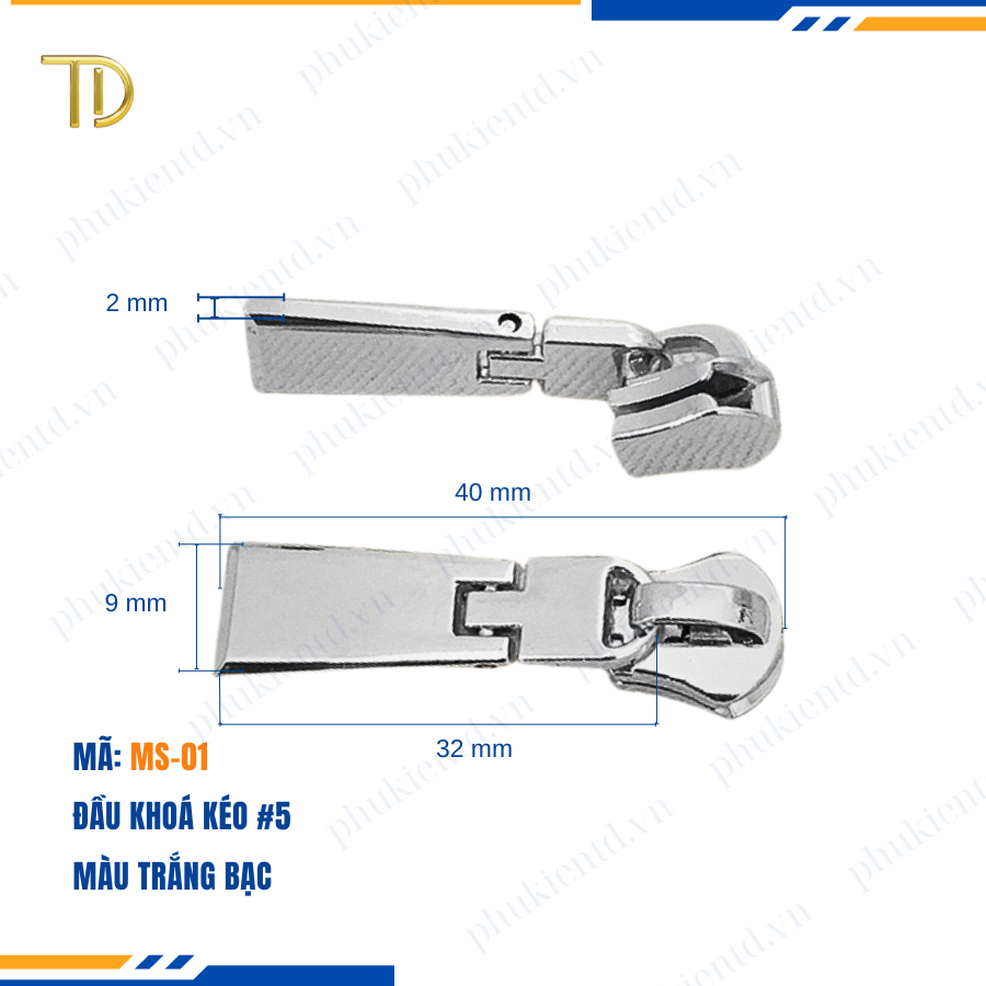 Đầu khóa kéo túi xách, đầu khóa kéo thay thế, đầu khóa kéo balo răng 5, độ bền 5-8 năm