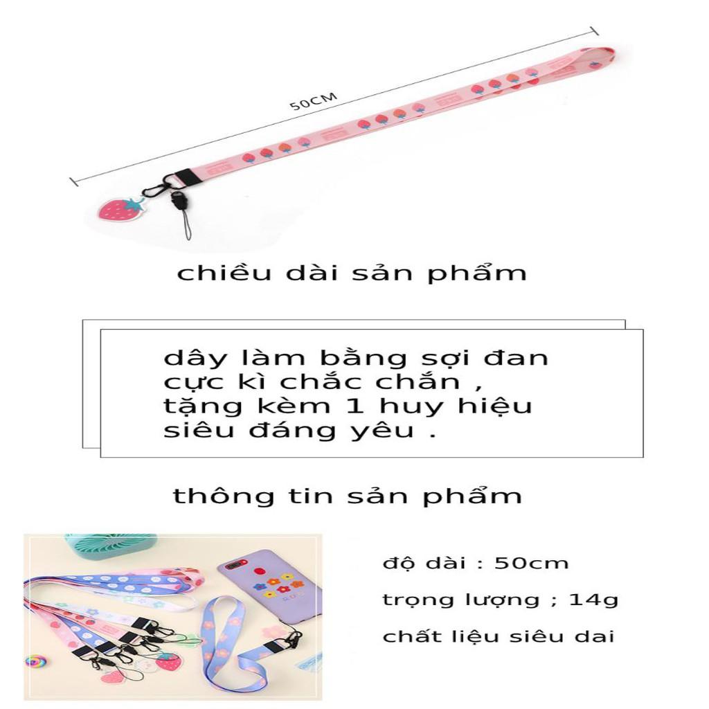 DÂY ĐEO ĐIỆN THOẠI HOẠT HÌNH KÈM HUY HIỆU DỄ THƯƠNG