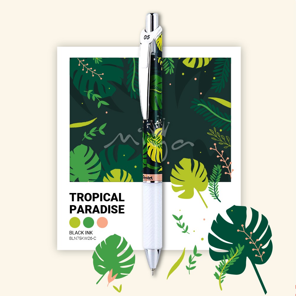 Bút gel Pentel EnerGel Kawaii - TROPICAL PARADISE - Mực xanh dương (Blue)