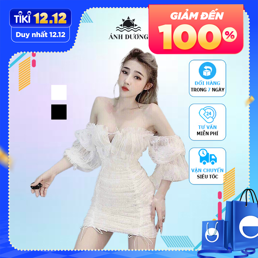 Đầm body sexy ren nhún 2 lớp có lót 2021