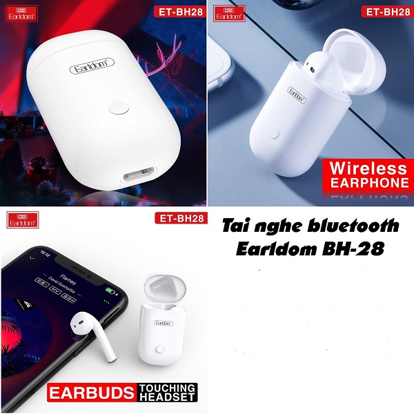 Tai Nghe Bluetooth Earldom BH_02 True Wireless BH_02 (Hộp Hỗ Trợ Sạc Không Dây) - Hàng Chính Hãng