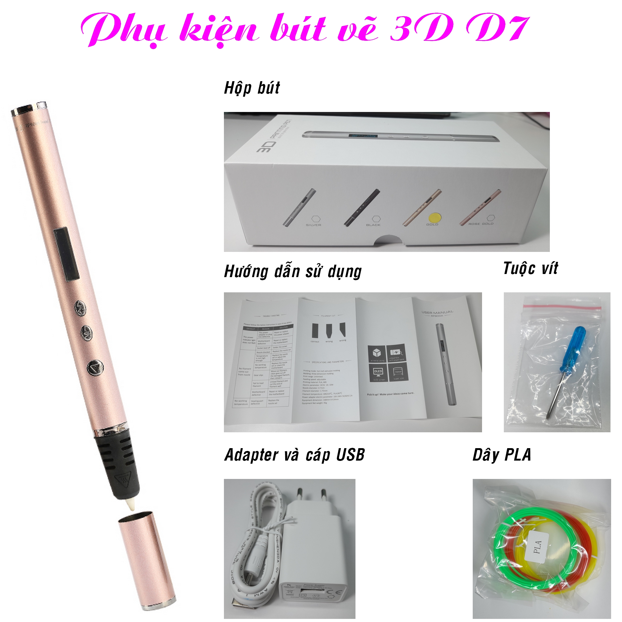 Bút vẽ 3D D7 pro: dành cho thiết kế chuyên nghiệp