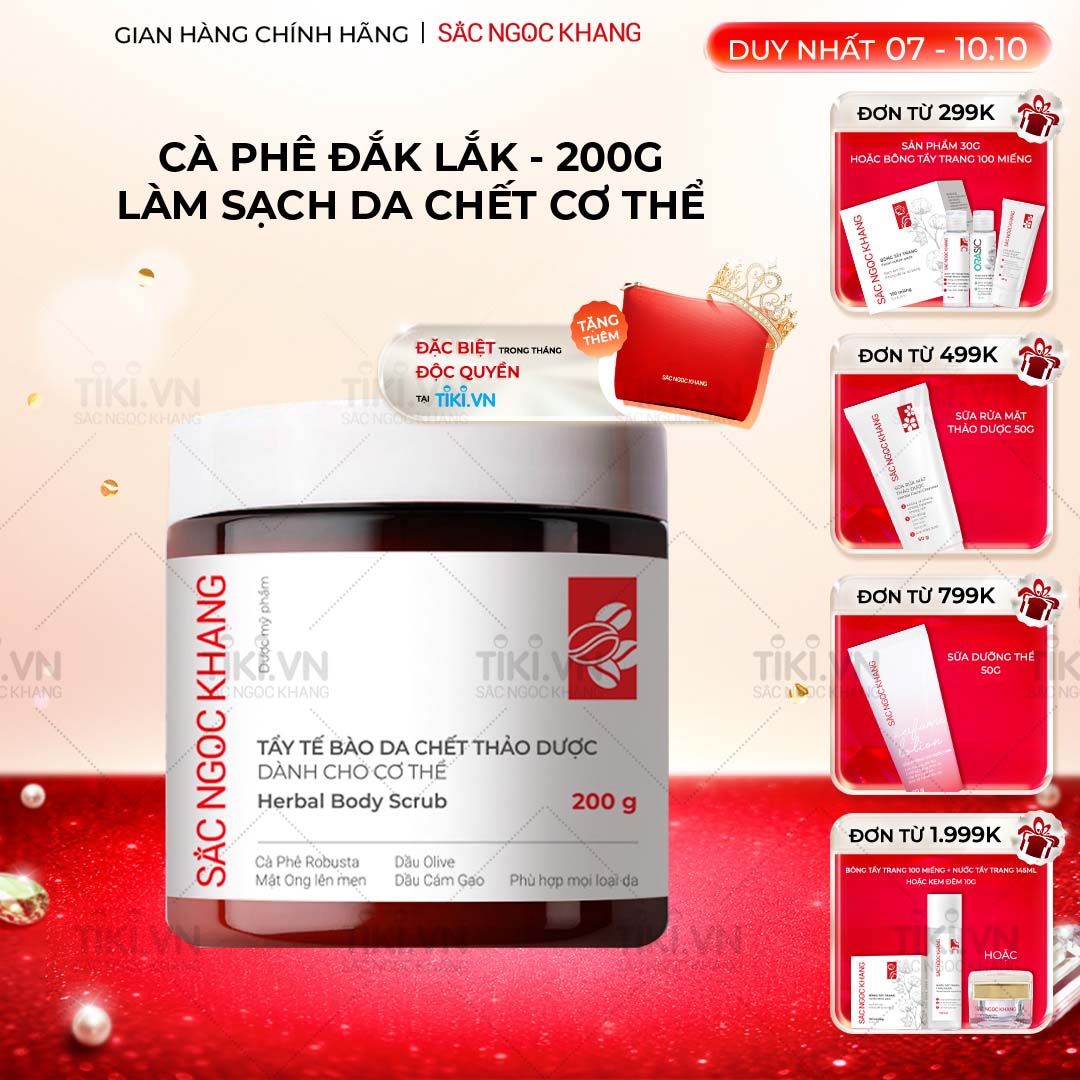 Tẩy tế bào da chết thảo dược dành cho cơ thể Sắc Ngọc Khang hũ 200g
