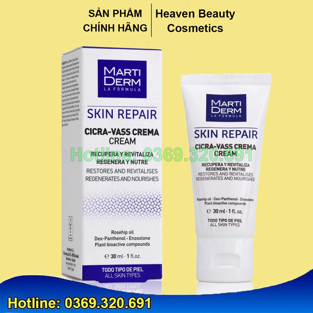 Kem Dưỡng B5 Dưỡng Ẩm Tái Tạo Phục Hồi Da Tổn Thương, Nhạy Cảm MartiDerm Skin Repair Cicra Vass Cream