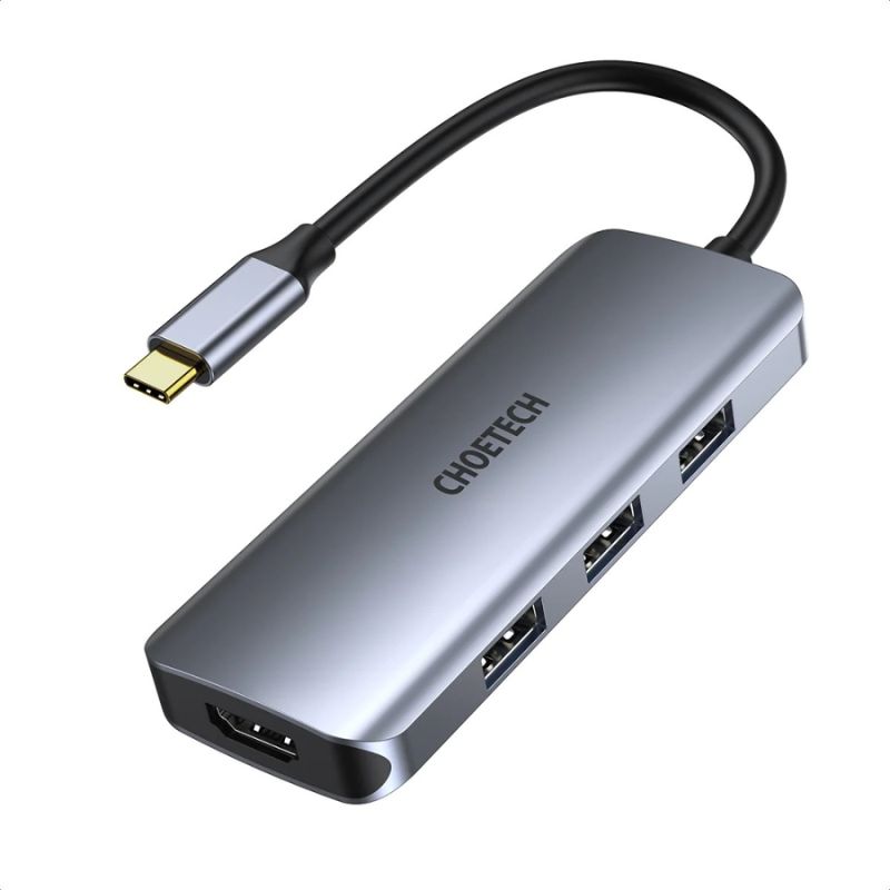 Hub chuyển đổi Type C 7 in 1 Choetech HUB-M19 (Type-C to HDMI+ USB*3+ PD 100W +SD/TF)- Hàng chính hãng