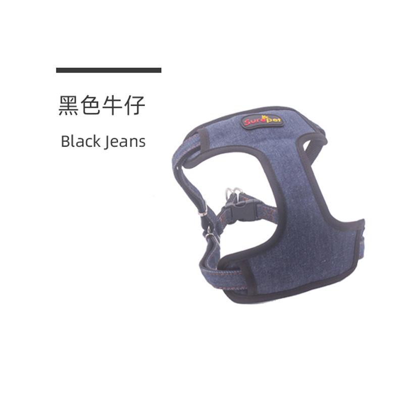 Giá thấp nhất Phương pháp Corgi mới của Amazon dây xích dắt chó vừa và nhỏ xích xích chó dây đeo ngực denim bộ dây xích