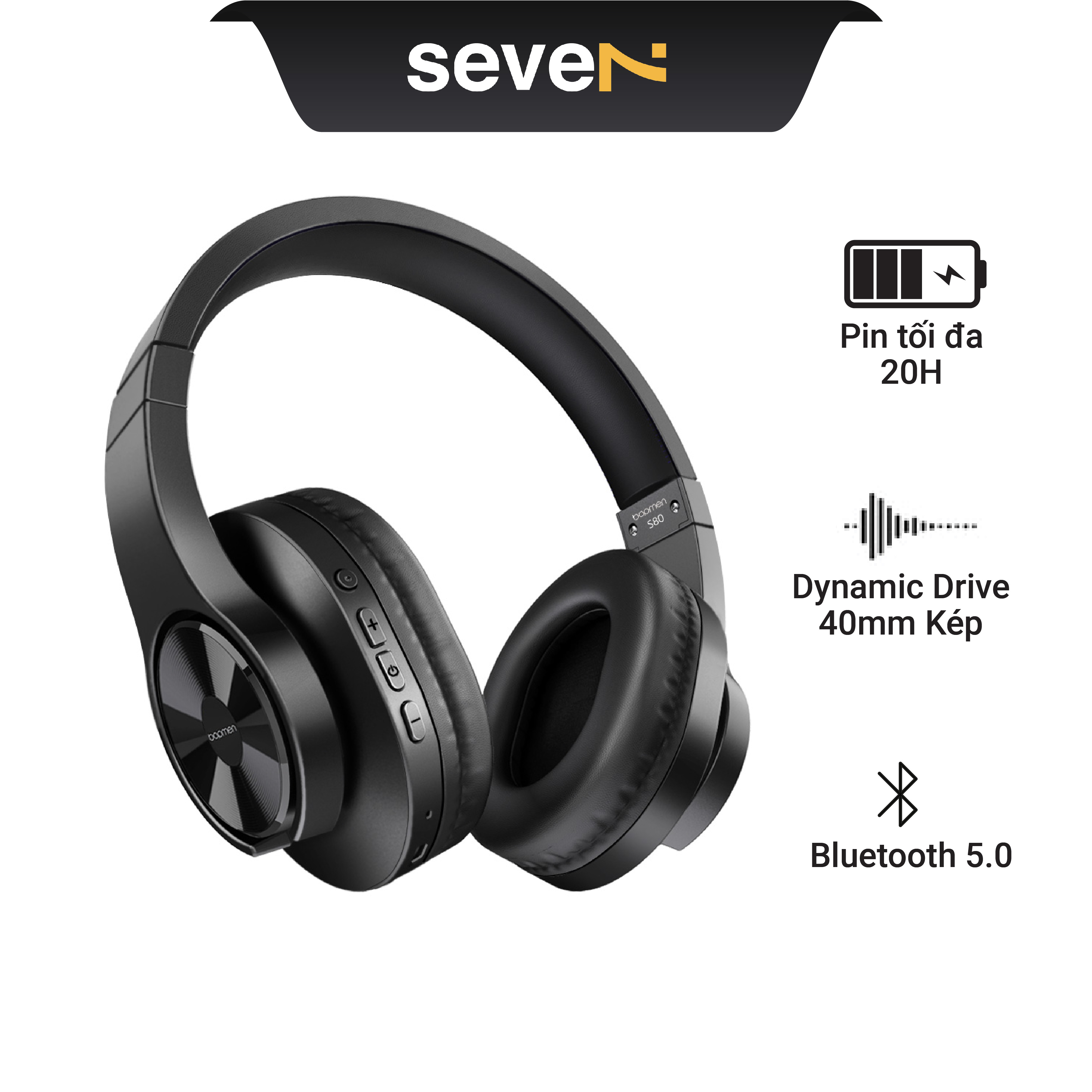 Tai Nghe Bluetooth Headphone OneOdio JS18 - Driver 40mm, Bluetooth 5.0, thời lượng pin lên đến 17h - Hàng Chính Hãng