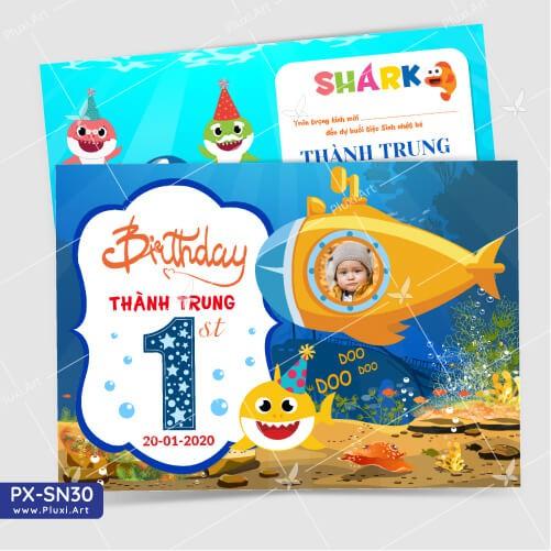 Thiệp thôi nôi – sinh nhật theo yêu cầu Pluxi