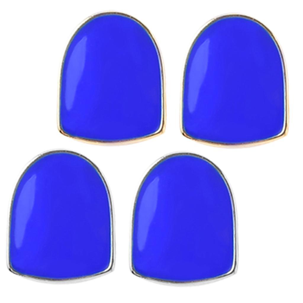 2 Pieces Blue Fang Teeth Halloween Hippy Teeth Mouth Grills