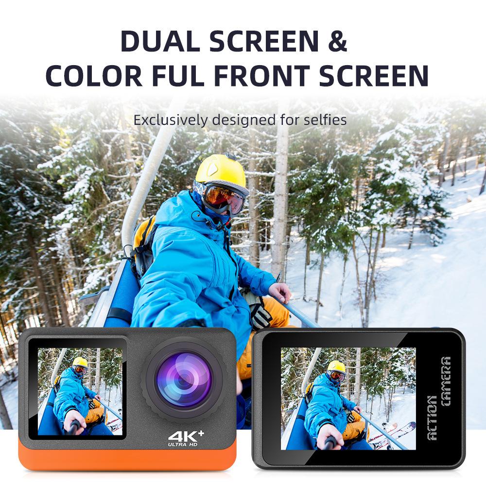 Ultra HD 4K 30fps 16MP Camera hành động WiFi Màn hình kép 2.0 IPS LCD 170 ° góc rộng 30m không thấm nước Go Sport Pro Mũ bảo hiểm Cam