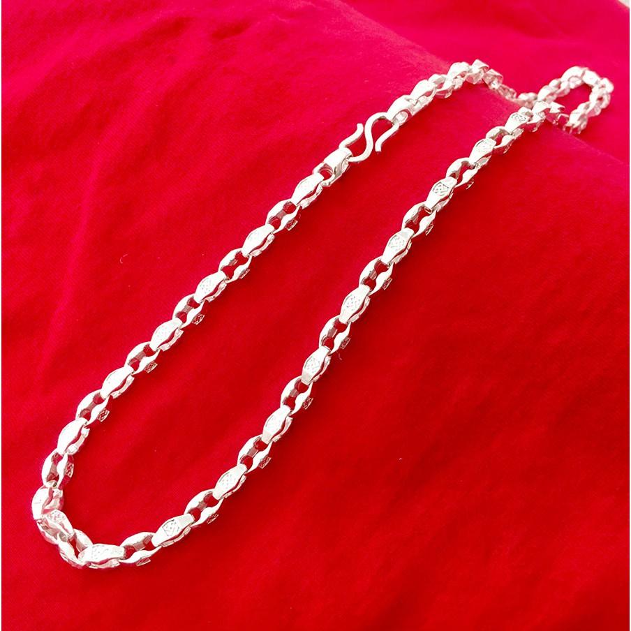 Dây chuyền nam Bạc Quang Thản mắt đơn đúc độ dài 50cm trọng lượng 15 chỉ chất liệu bạc ta không xi mạ