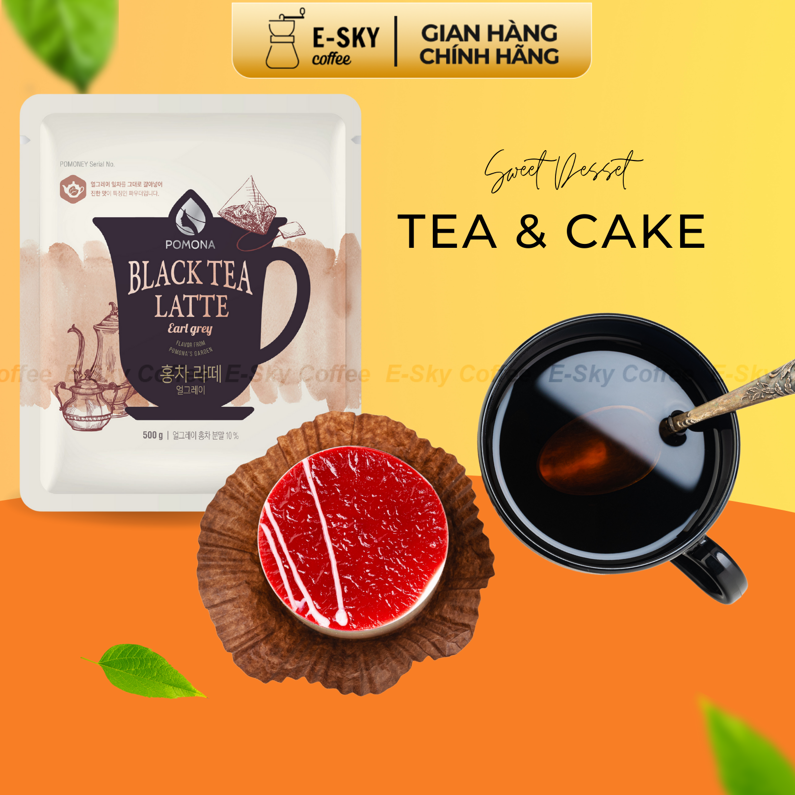 Bột Trà Bá Tước Pomona Earl Grey Tea Powder Nguyên Liệu Pha Chế Trà Sữa Milk Foam Hàn Quốc 500g