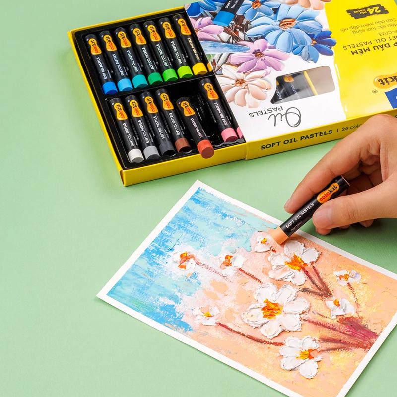 Hộp 12 Bút Sáp Dầu Thân Tròn - Soft Oil Pastels - Colokit OP-C032