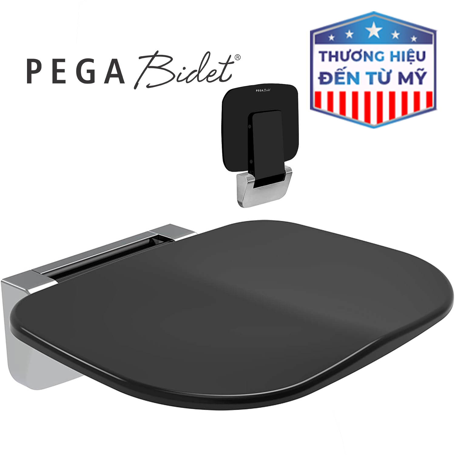 Ghế ngồi tắm treo tường cao cấp PEGA Bidet SW002 tải trọng tới 200KG, gấp mở tiện lợi - Sản phẩm đạt tiêu chuẩn Mỹ