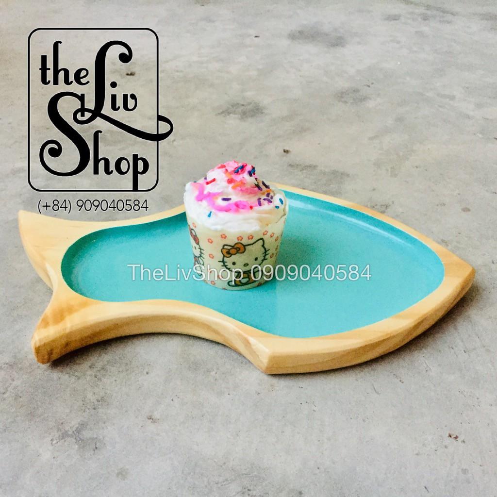 Đĩa gỗ Chú Cá Xanh