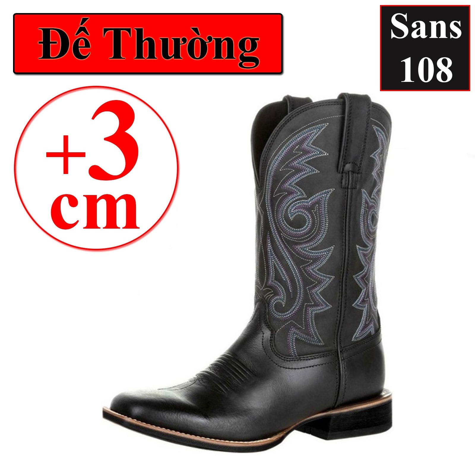 {Xả hàng-Không đổi trả} Giày boot cổ trang nam nữ unisex Sans108 bốt gối big size 43 44 45 46 47 48 đen nâu