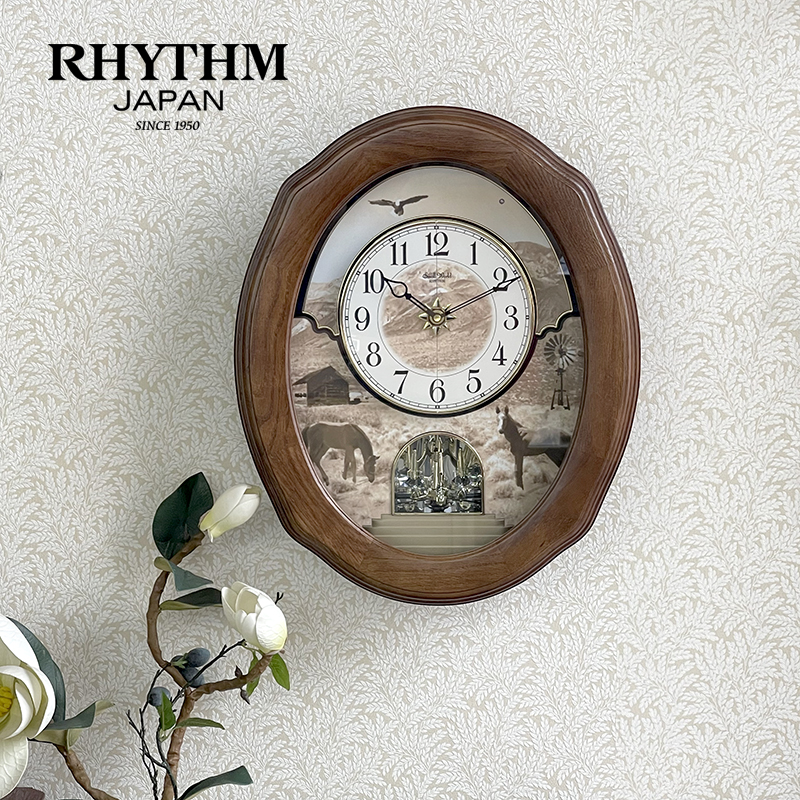 Đồng hồ Rhythm Magic Motion 4MH418WU06 – 42.4 x 52.5 x 12.5cm. Dùng PIN.