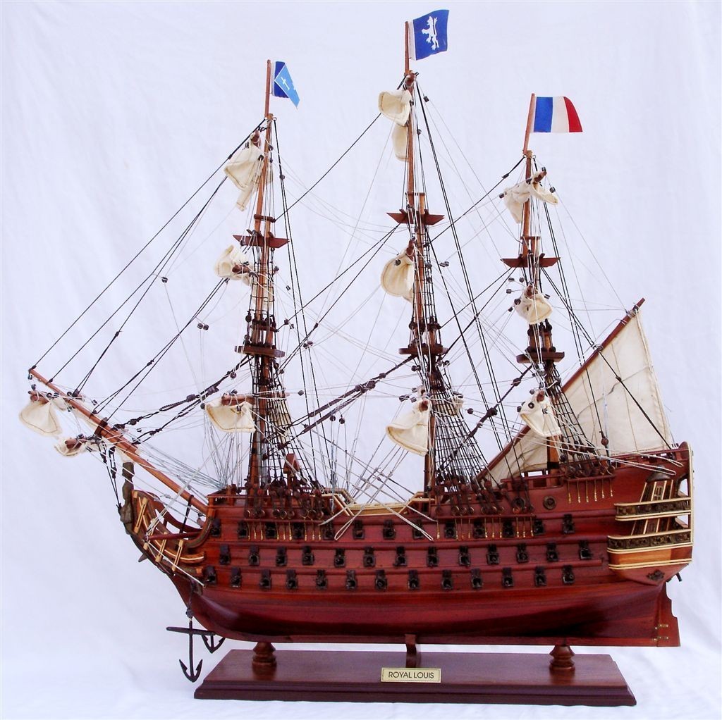 Thuyền buồm gỗ trang trí Royal Louis dài 95cm